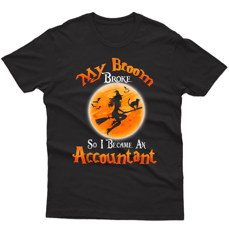 My Broom Broke So I Became An Accountant Halloween Costume T-shirt