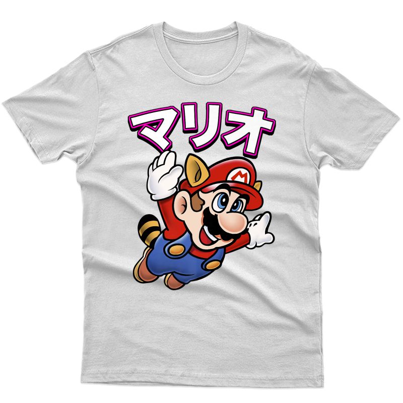 Nintendo Super Mario Raccoon Kanji Premium T-shirt