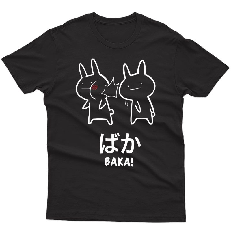 Original Funny Anime Baka Rabbit Slap Design Baka Japanese T-shirt