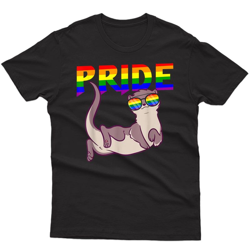 Otter Rainbow Flag Sunglasses Gay Pride Lgbt Tshirt Gifts