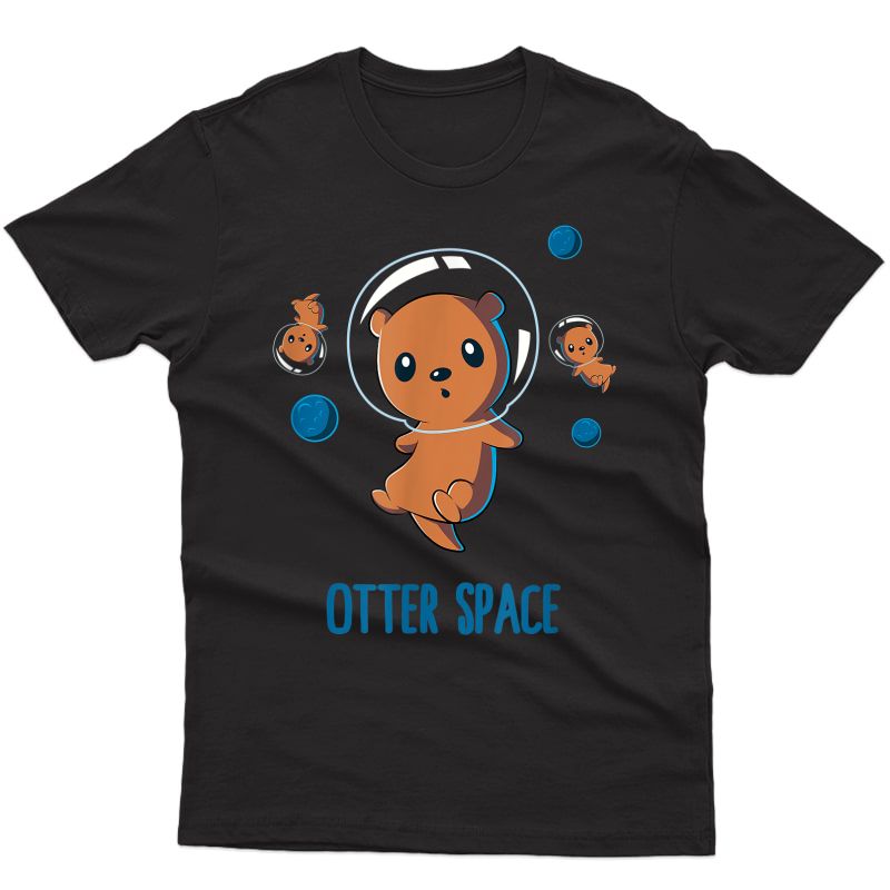 Otter Space Galaxy Planet Science Astronomy Cute Fun Tshirt