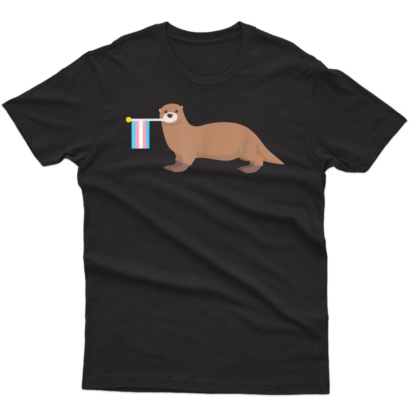 Otter Transgender Flag Cute Lgbt Rainbow Gay Pride Girl Gift T-shirt