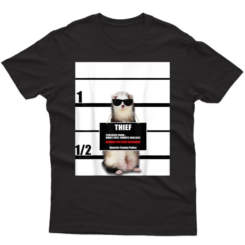 Pet Ferret Tee Funny Ferret, Thief, Mugshot, Gift T-shirt