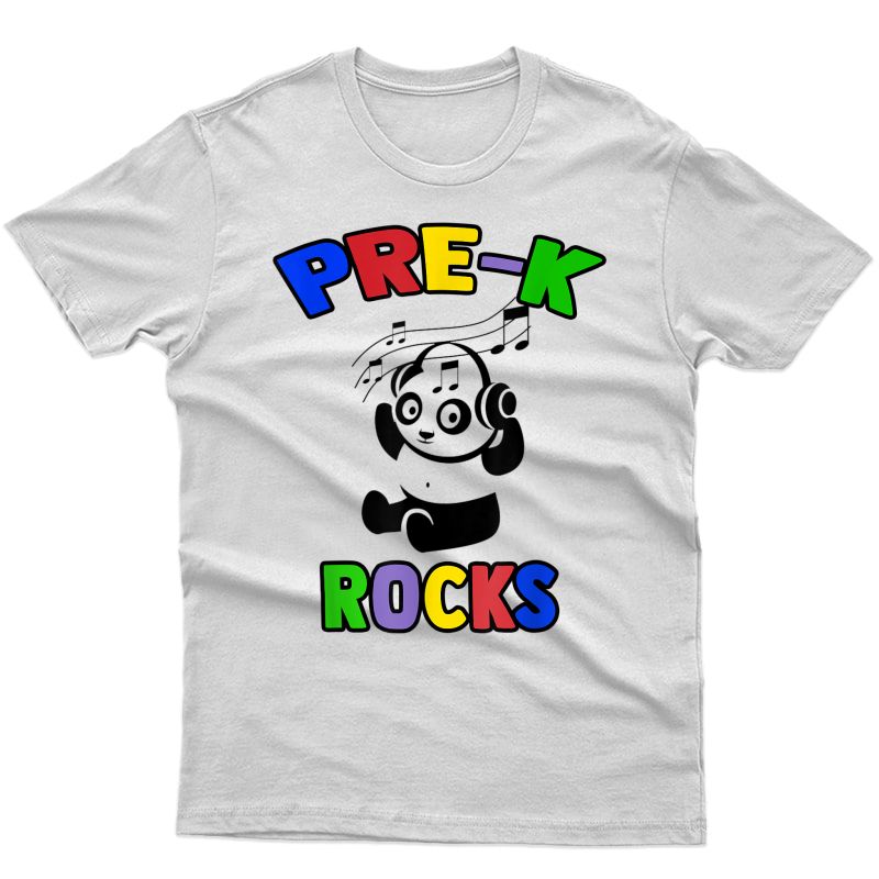 Preschool First Day Shirt Prek Panda Pre-k Rocks T-shirt