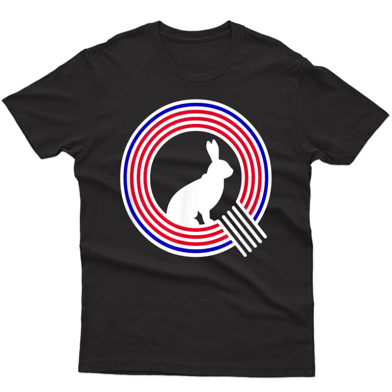 Qanon Shirt Rabbit In Deep State Usa Flag Wwg1wga Q Anon T-shirt