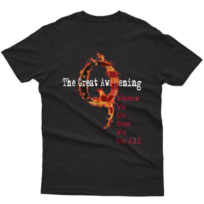 Qanon The Great Awakening American Flag T-shirt Rabbit Gift