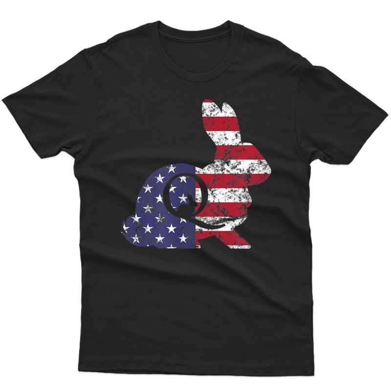 Rabbit Q Deep State Trump Patriotic Usa Flag Qanon T-shirt T-shirt