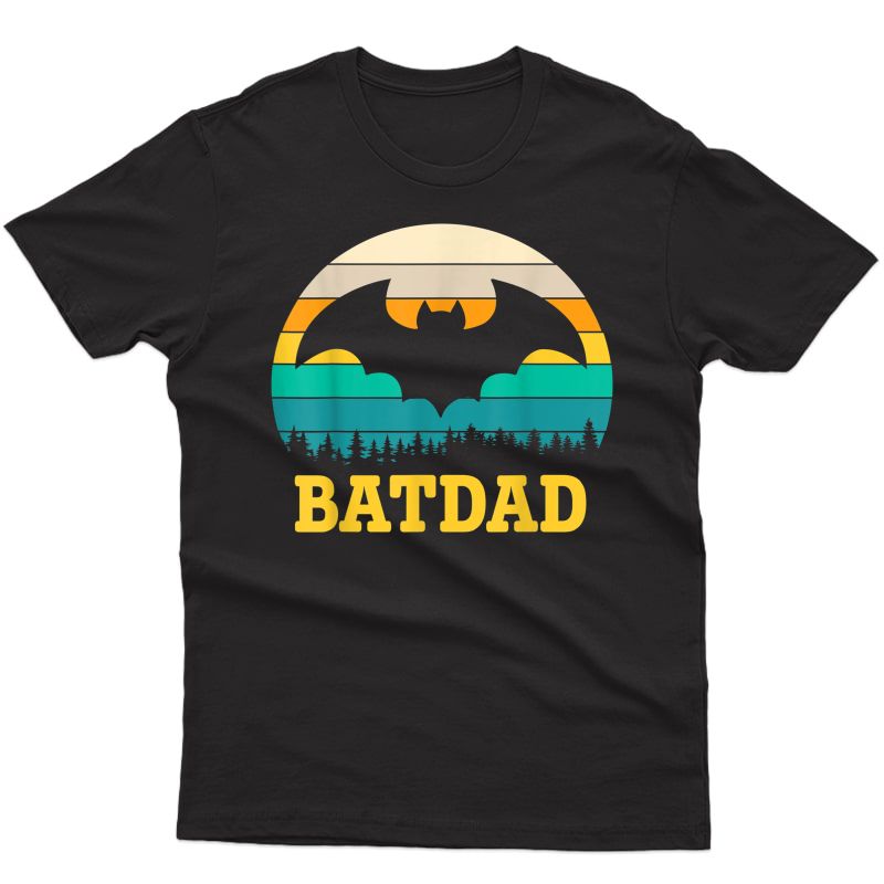 Retro Batdad Funny Father's Day Father Dad Daddy Graphic Tee T-shirt