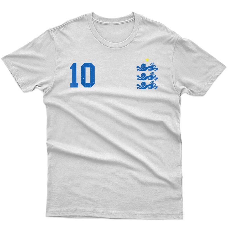 Retro England Football England Soccer Tshirt Lions 10