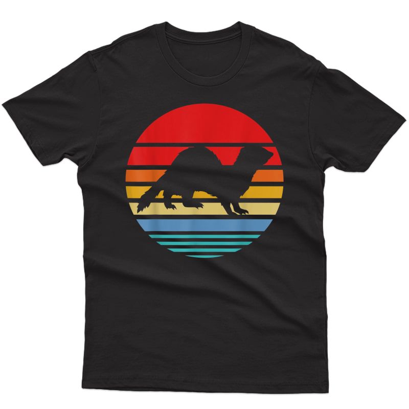 Retro Style T-shirt Ferret Silhouette Vintage Gift T-shirt
