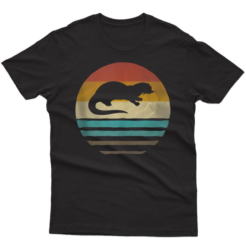 Retro Vintage Sunset Sea Otter Animal Lover Cute Funny Gift Tank Top Shirts