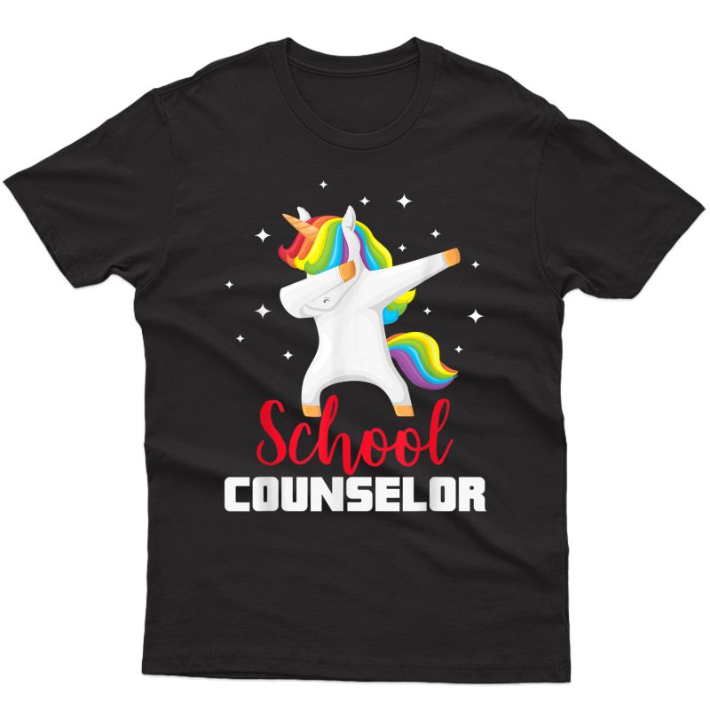 School Counselor Dabbing Unicorn Tshirt Funny Tea Gifts