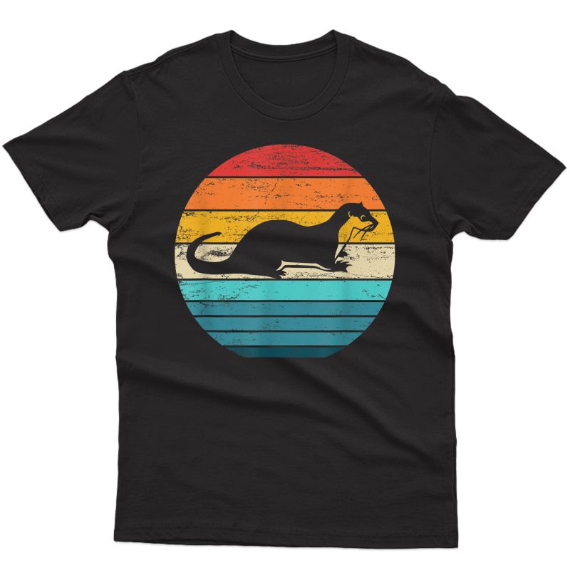 Sea Otter Shirt Sunset Retro Vintage 70s Animal Nature Lover T-shirt