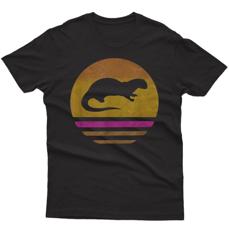 Sea Otter Shirt Sunset Retro Vintage 70s Animal Nature Lover T-shirt