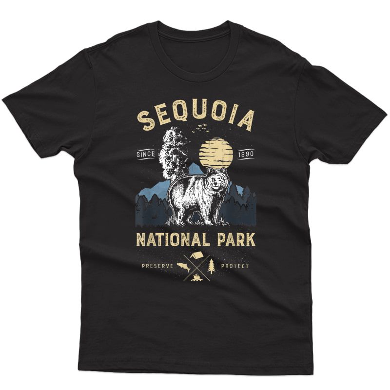 Sequoia National Park T Shirt Vintage California Bear Gifts T-shirt