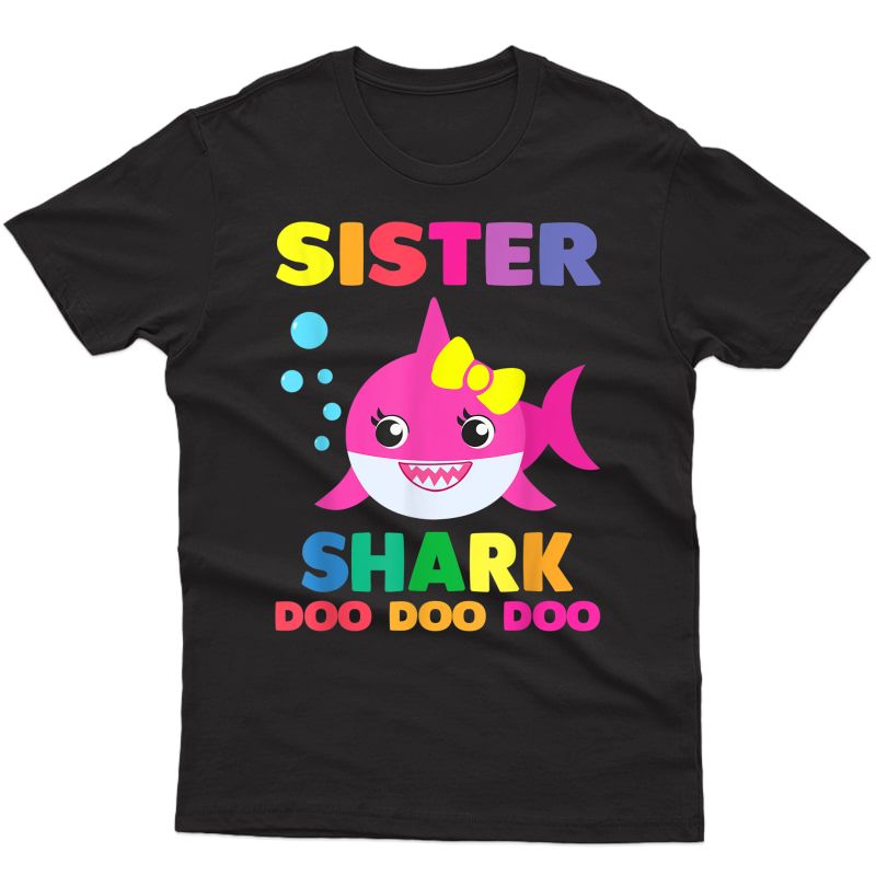Sister Shark T-shirt Doo Doo Funny Baby Mommy T-shirt