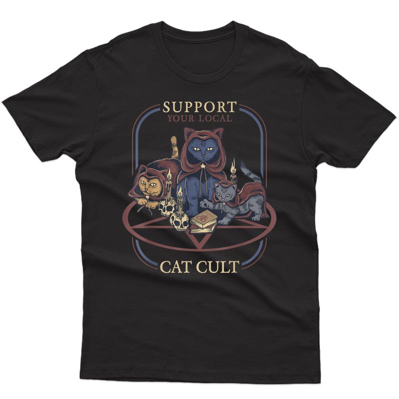 Support Your Local Cat Cult - Retro Occult T-shirt