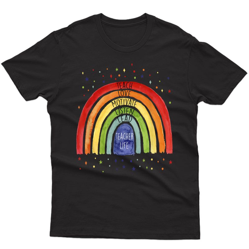 Tea Life Positive Rainbow Tea Cute Motivation T-shirt