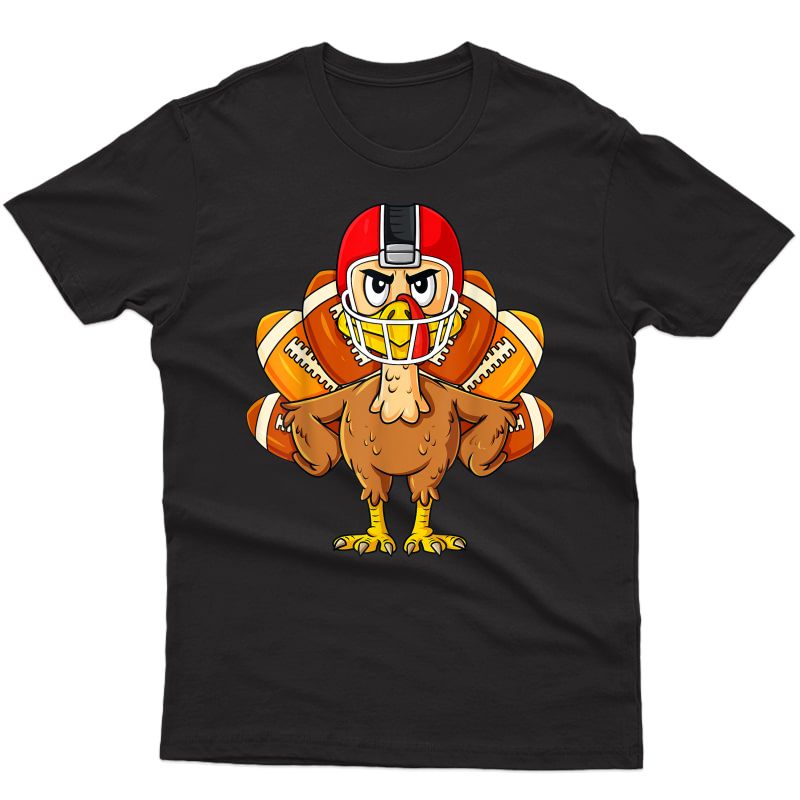 Thanksgiving Turkey Football Player Funny Girls T-shirt