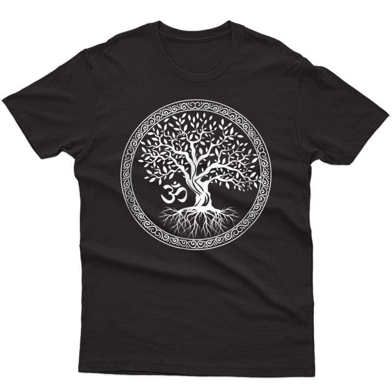 Tree Of Life With Om Symbol Yoga T-shirt