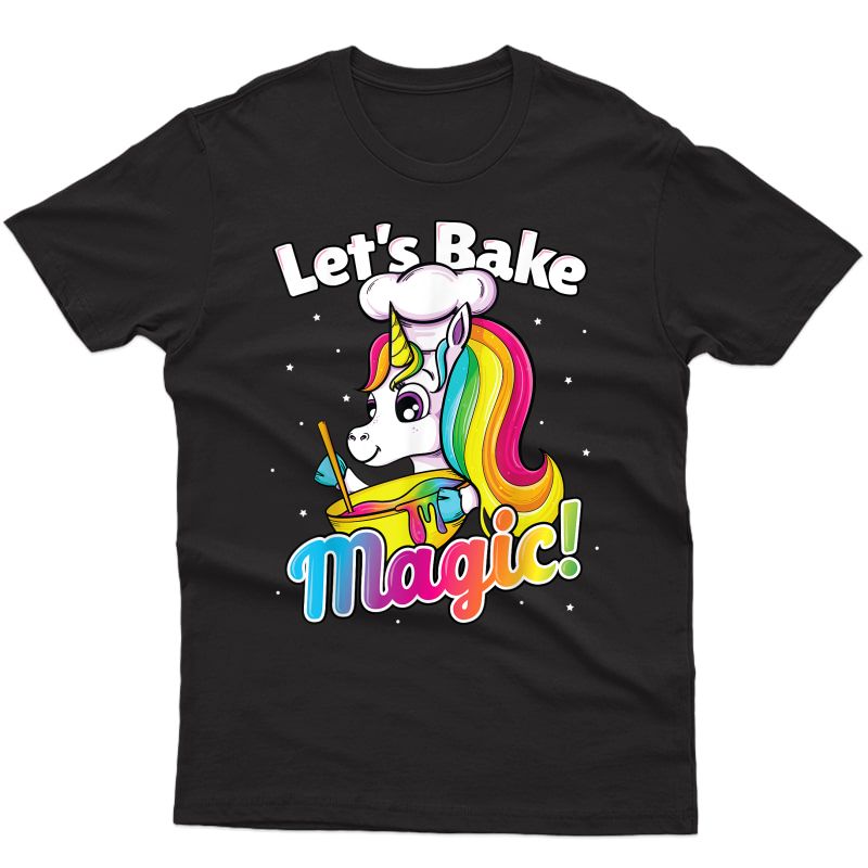 Unicorn Baking Shirt Rainbow Cupcake Cake Girl Gift Cook T-shirt