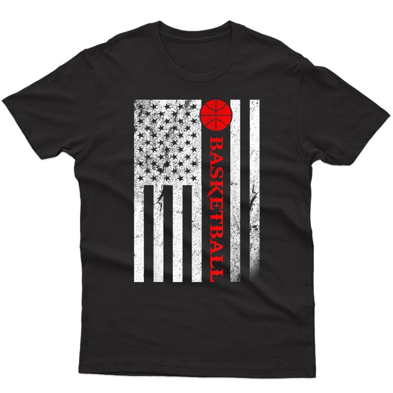 Usa Red - Vintage American Flag Basketball Tshirt Gift