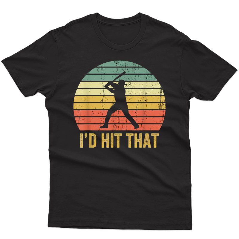 Vintage Baseball Player Funny Batter Hit Retro Sport Gift T-shirt