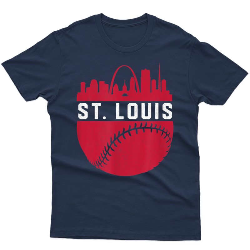 Vintage Downtown St. Louis Missouri Skyline Baseball T-shirt