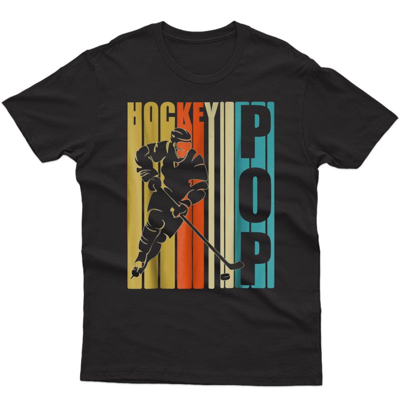Vintage Hockey Pop American Flag T-shirt Fathers Day Gift