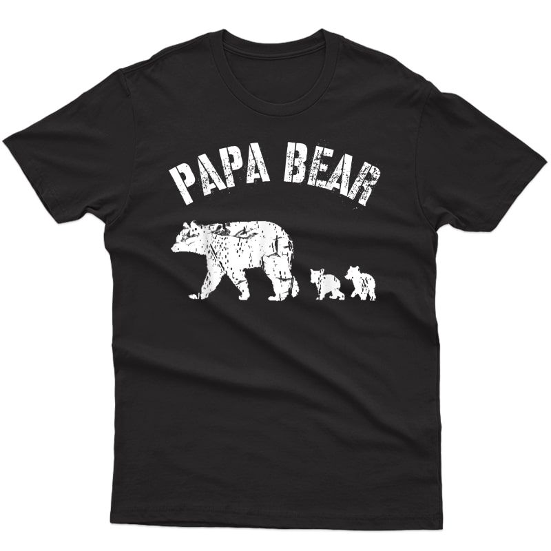 Vintage Papa Bear With 2 Two Cubs Shirt Dad Father