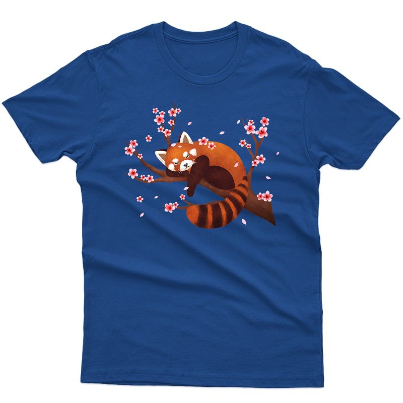 Vintage Red Panda Japanese Ry Blossom Flower T Shirt
