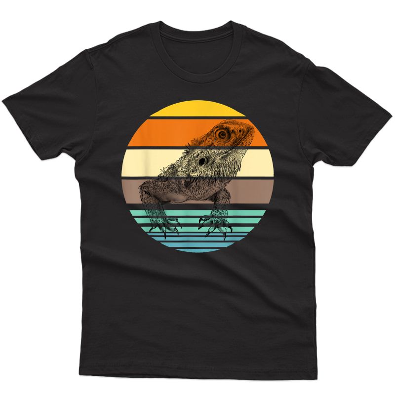 Vintage Retro Bearded Dragon Sunset Tee Gift Lizard Reptile T-shirt