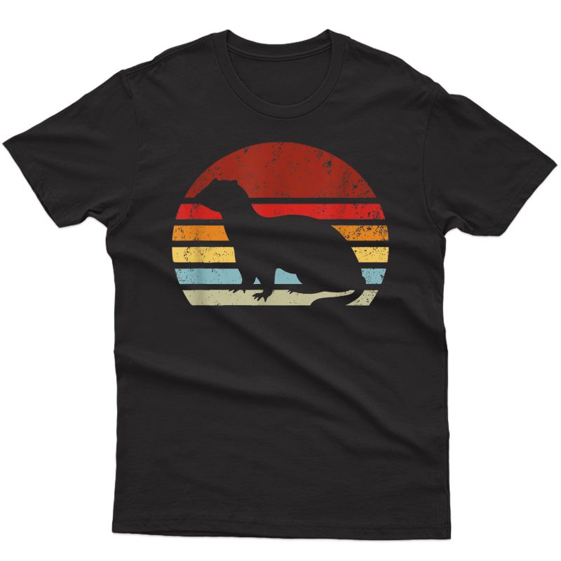 Vintage Retro Ferret Dad Mom, Boy Girl Birth-day Gift Funny T-shirt