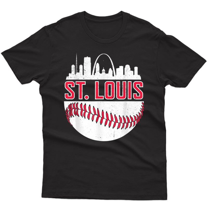 Vintage St. Louis Baseball Stl Skyline Novelty Cardinal T-shirt