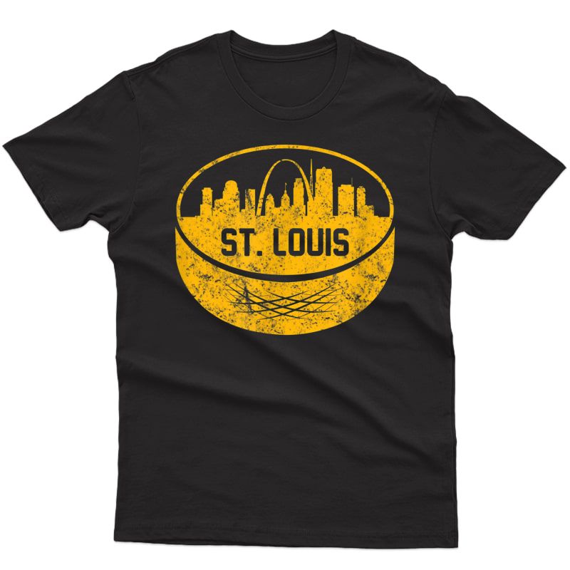 Vintage St. Louis Missouri Cityscape Hockey Retro T-shirt
