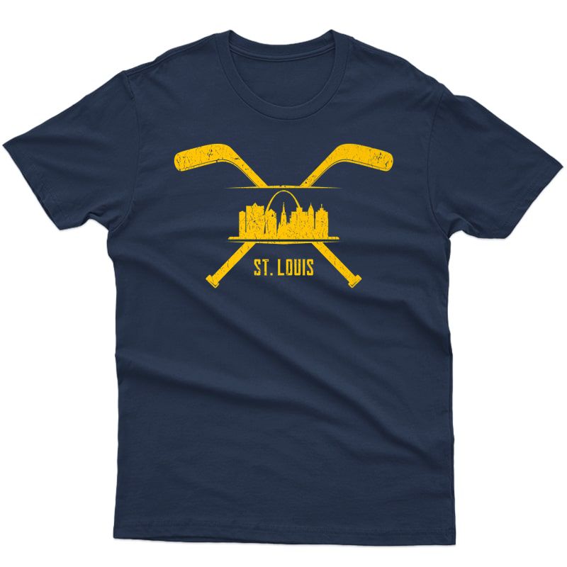 Vintage St. Louis Missouri Skyline Style Hockey Retro Premium T-shirt