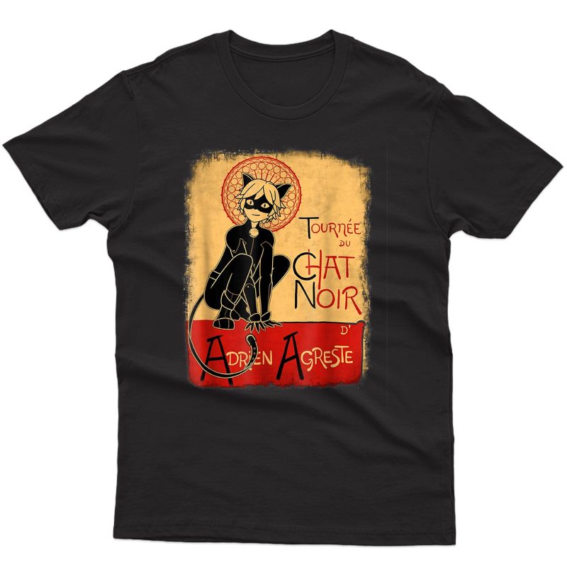 Vintage Tournee Du Chat Noir Black Cat French T-shirt