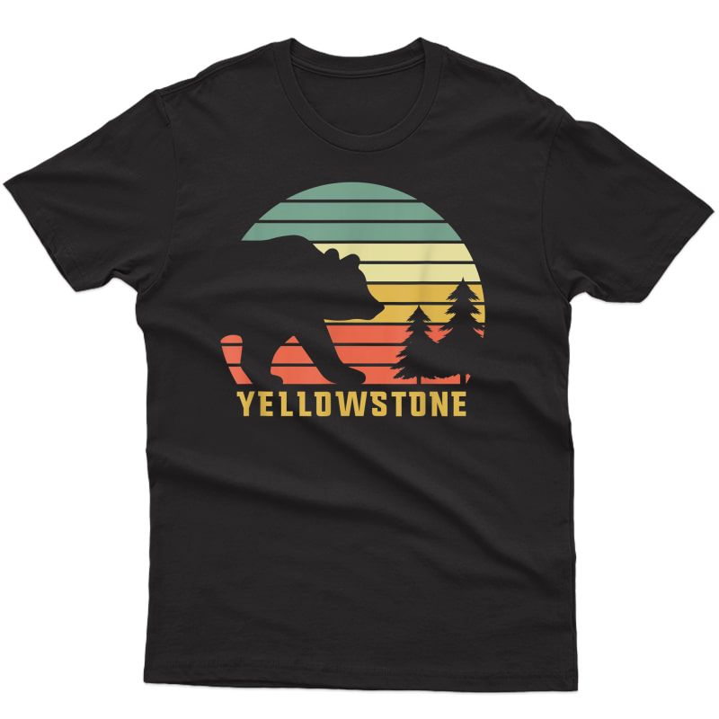 Vintage Yellowstone National Park Retro Bear Souvenir Gift T-shirt