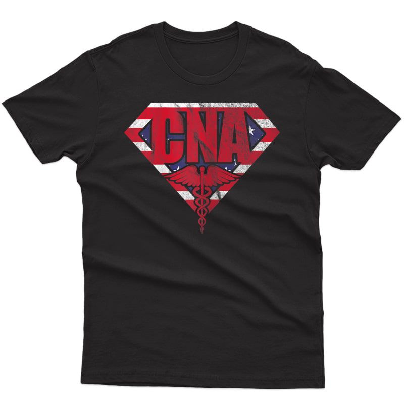  Cna Usa Flag Caduceus 4th Of July Patriotic Nurse American T-shirt