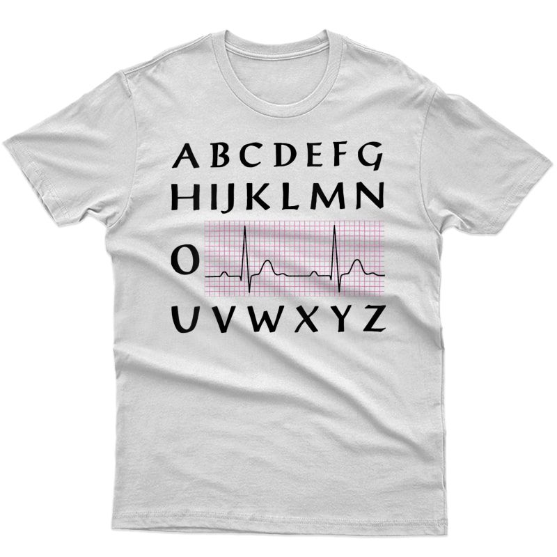  Funny Pqrst Heartbeat Line Nurse Life Alphabet Ekg Nurse Ecg T-shirt