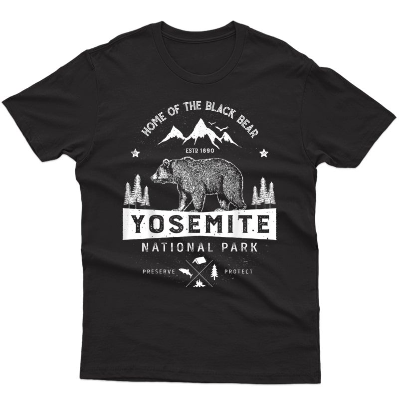 Yosemite National Park T Shirt California Bear Vintage Gifts