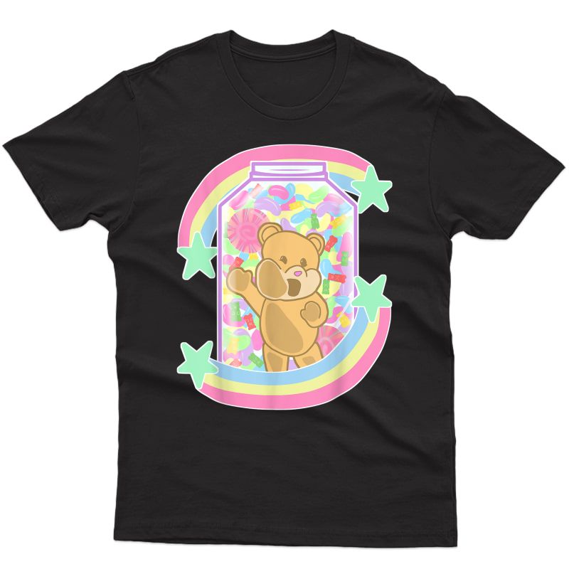 Yume Kawaii Fashion Clothing Bear In Candy Jar Pastel Goth T-shirt